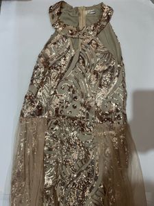 Sequin Mini Dress with Tulle Overlay