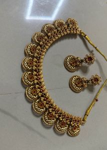 Gold-Plated Necklace &amp; Earring Set