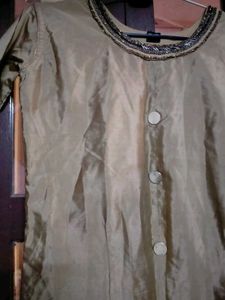 Elegant Beige Kurti with Slit