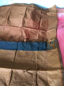 Handwoven Silk Plaid Fabric Saree -Black&amp;Mustard