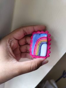 Rainbow Postage Stamp Keychain🌈
