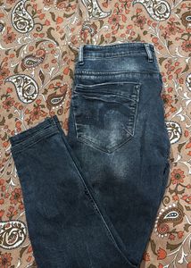 Distressed Wash Denim Jeans