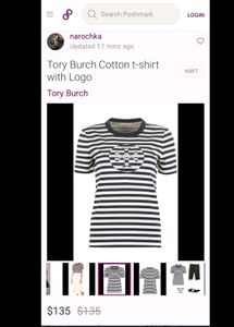 Tory Burch Premium Cotton tshirt with Logo Size XS