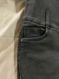 High-Waisted Gray Wash Skinny Jeans