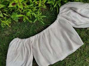 Beige Crop Top