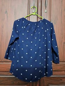 Navy Blue Floral womens Top