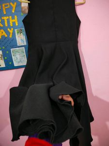 Black Flared One Piece Dress