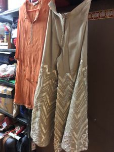 Elegant Orange &amp; Beige Salwar Kameez