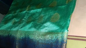 Elegant Turquoise Saree &amp; blouse