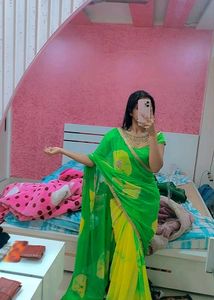 Pure Chiffon Green Heavy Saree