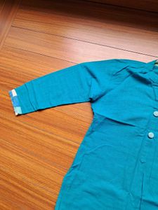 Teal Button-Down  Collared Suit