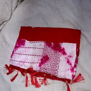 Saree With Red Colour