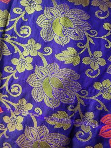 Blue Pattu Saree With Red Border
