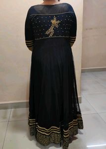 Price Drop💥Black Ethnic Net Ankarkali Gown (Kurta