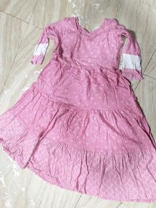 Pink Tiered Midi Dress