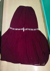 Dark Purple Colour Girl Sharara Dress