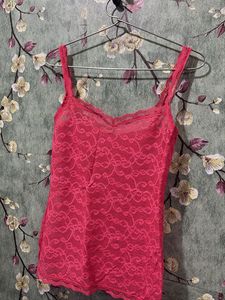 Pink Lace Cami Top