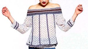 ✨ Boho Off-Shoulder Printed Top