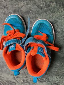 Toddler Blue & Orange Sneakers