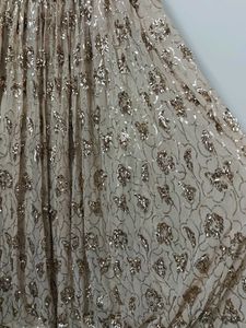 Elegant Beige Lehenga with Drape