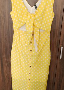 Sexy Polka Dot Back Tie Bodycon Dress