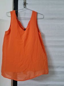 Benetton - Orange Tie-Back Tank Top