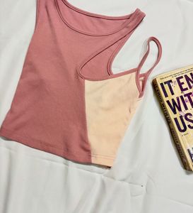 Color Block Ribbed Tank Top