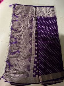 Purple Chiffon Banarasi Saree