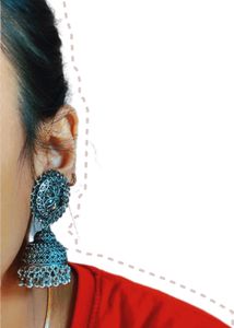 Oxidized Jhumka Earrings