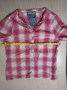 Pink Checks Cotton  Shirt