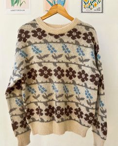 Cute Floral Print Sweater