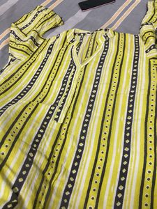 Striped Parrot Green Kurti