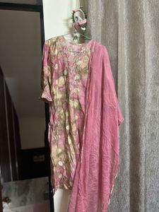 Pink &amp; Gold Embroidered Kurti