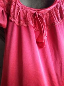 Red Nighty with Lace Detail