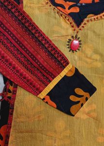 Black And Colorful Anarkali Dress