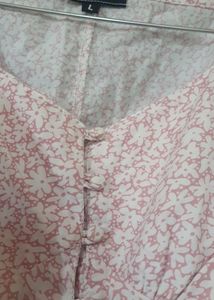 Pink Floral Print Crop Top