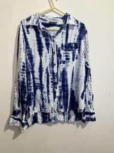 Stylish Blue Tie-Dye Blouse