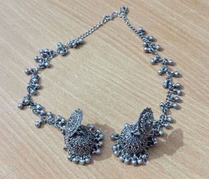 Oxidized Silver Jhumka Earrings