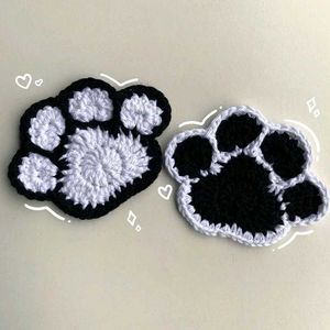 Handmade Crochet Paw Coaster