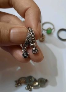 Vintage Silver Tone Drop Earrings And Ring Set 8