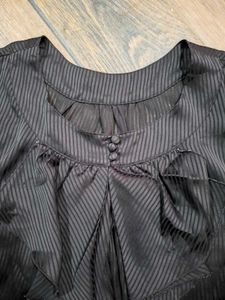 Elegant Black Ruffle Blouse