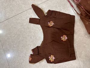 Floral Brown Lehenga Choli Set