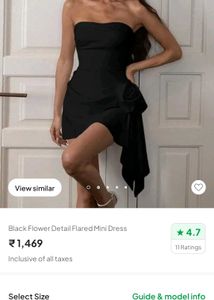 Black Flower Detail.mini Dress New Me