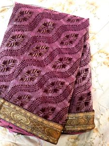Velvet Printed Net saree✨