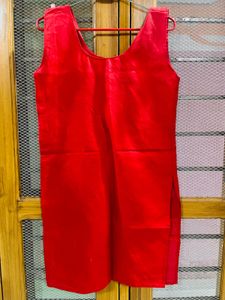 Red Embroidered Kurta