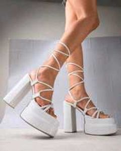 White Tie Up / Tied Platform Heels 🤍