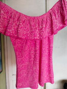 Pink offshoulder Top