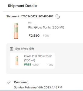 Pixi Glow Tonic 250 Ml Bottle New