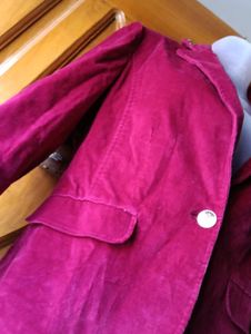 Burgundy Velvet Blazer