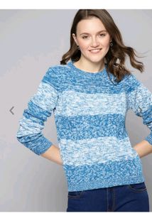 Mast &amp; Harbour Women Blue &amp; White Melange Striped